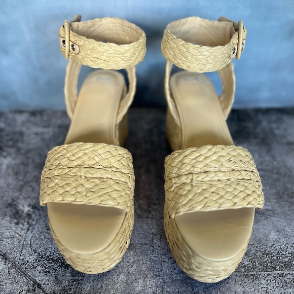 Espadrilles wedges natural tan sandals vacation shoes boho - Picture 10 of 13